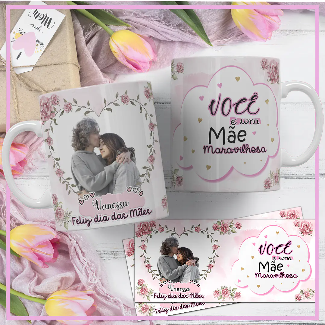 Artes para Canecas Dia das Mães Personalizadas - Alfabeto A a Z  2