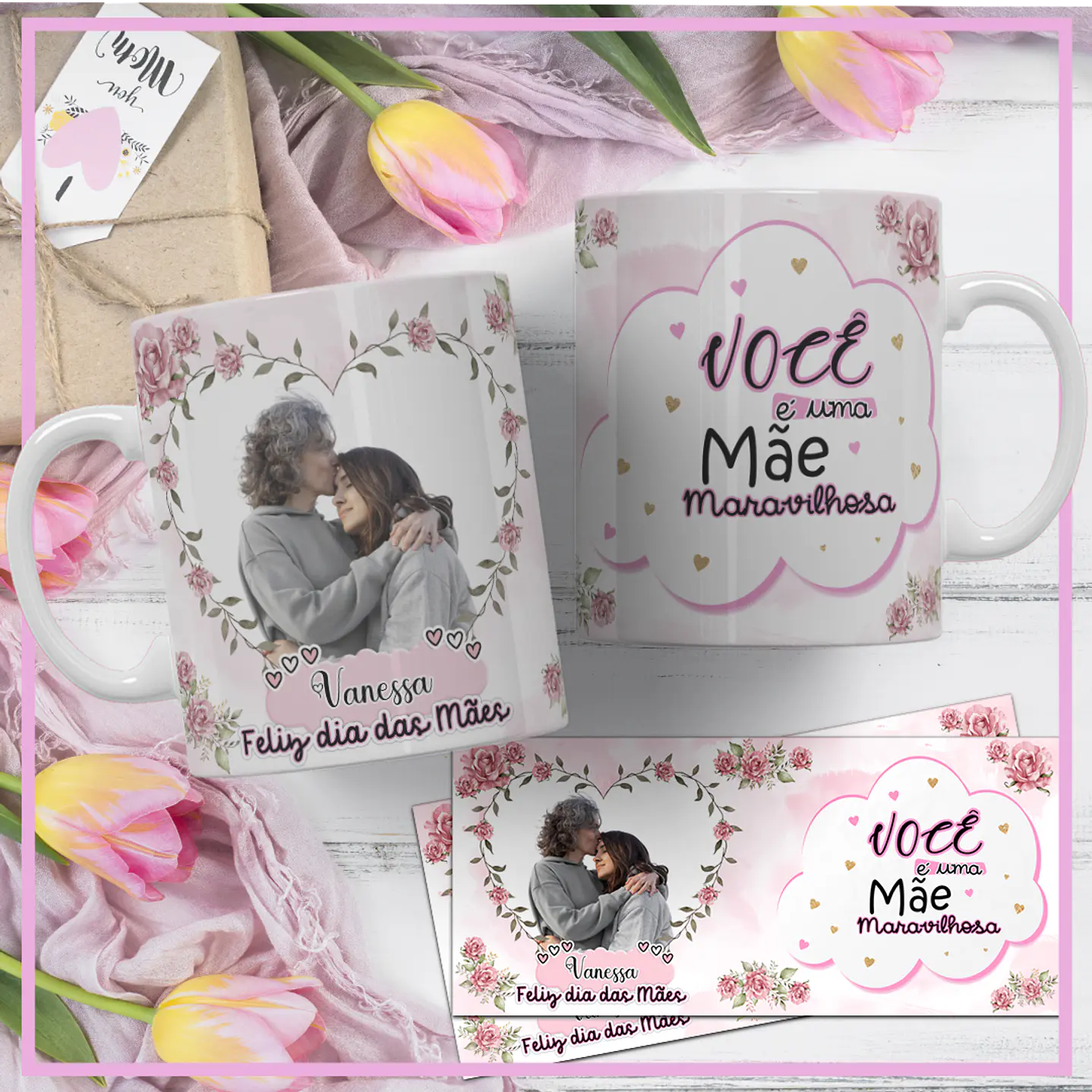 Artes para Canecas Dia das Mães Personalizadas - Alfabeto A a Z  2