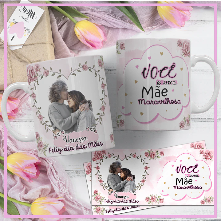 Artes para Canecas Dia das Mães Personalizadas - Alfabeto A a Z  2