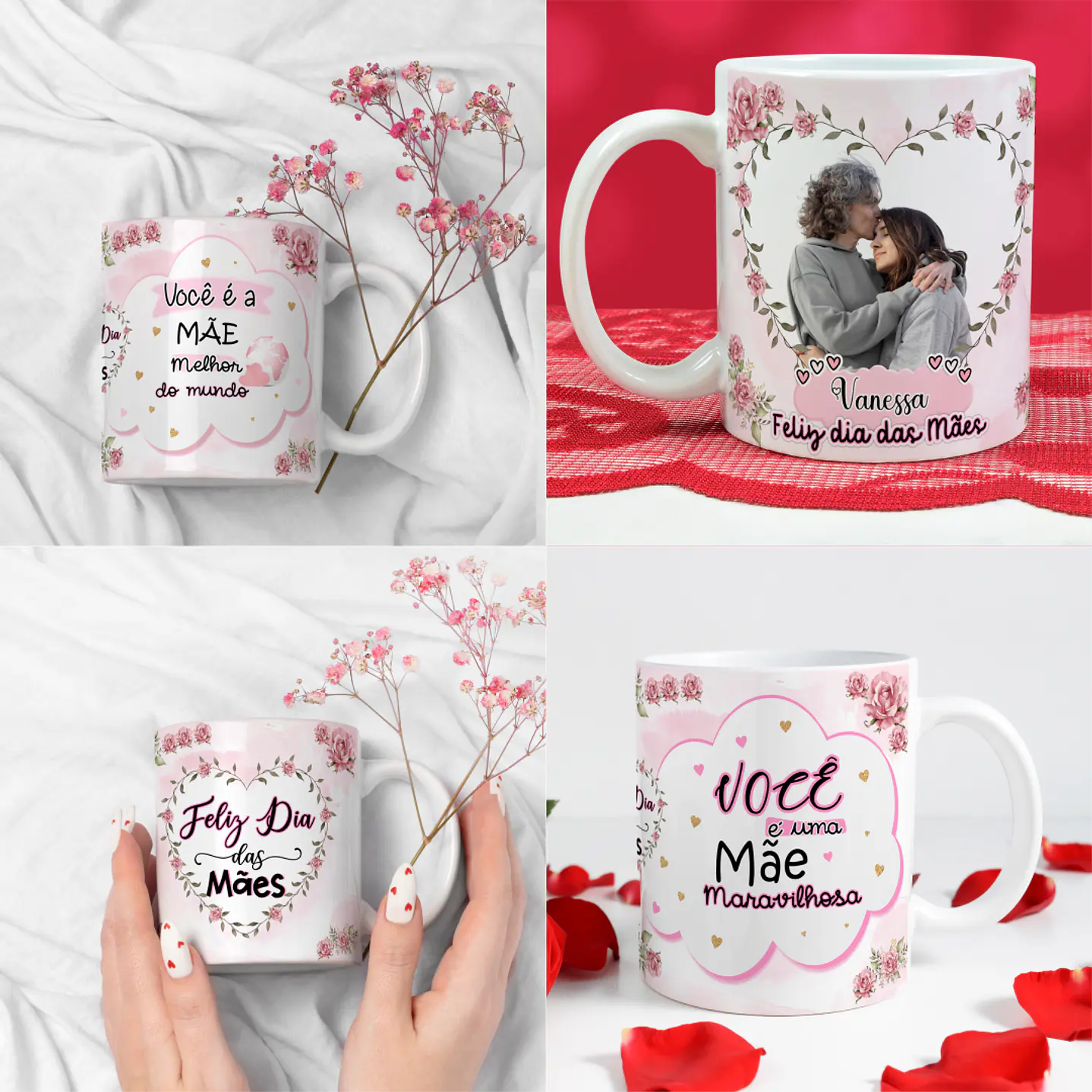 Artes para Canecas Dia das Mães Personalizadas - Alfabeto A a Z  1