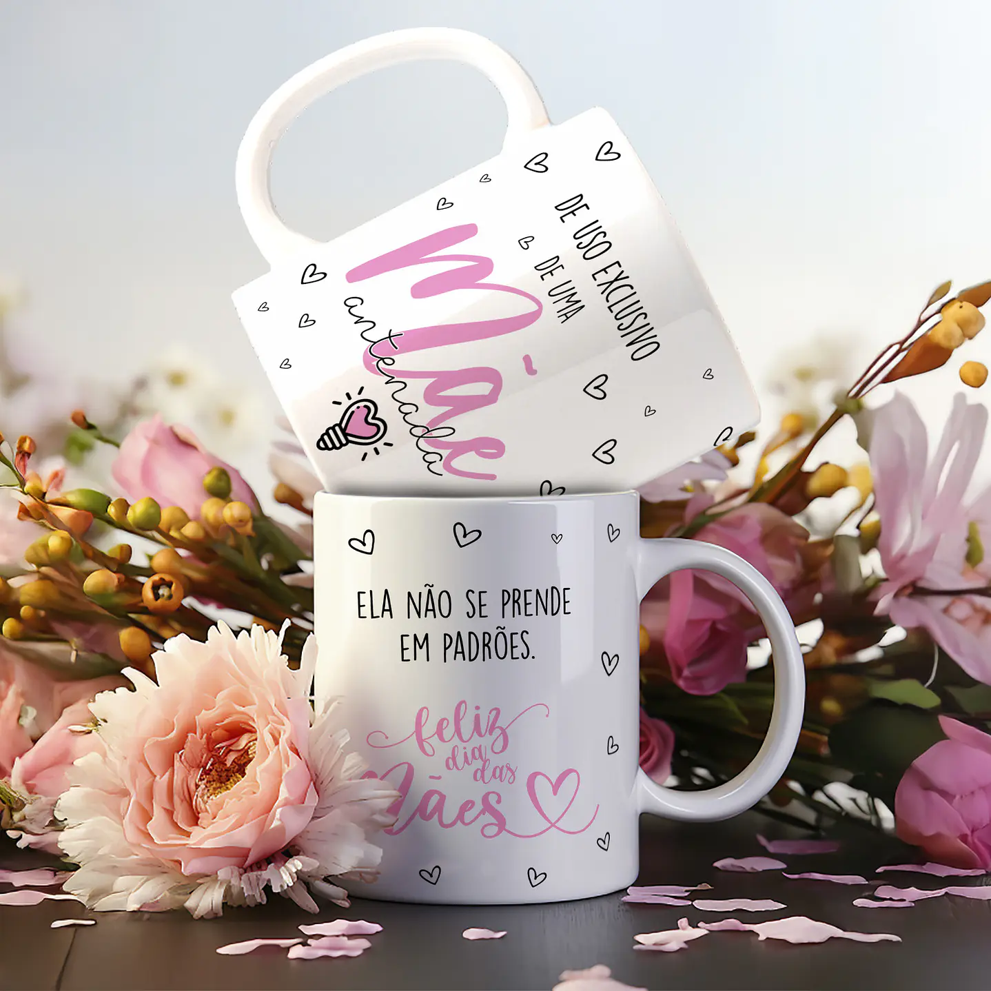 Artes Canecas Dia das Mães 18 Estampas em PNG e CDR - Download Imediato 8
