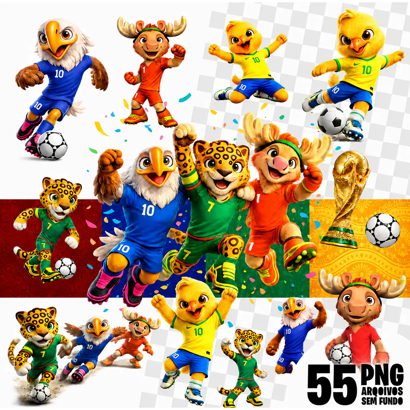 Kit Digital Mascotes Copa do Mundo 2026 PNG 1