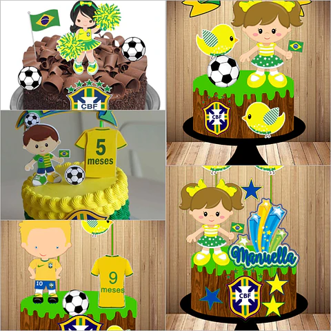 Arquivo de corte Topo de Bolo Futebol Brasil Copa do Mundo