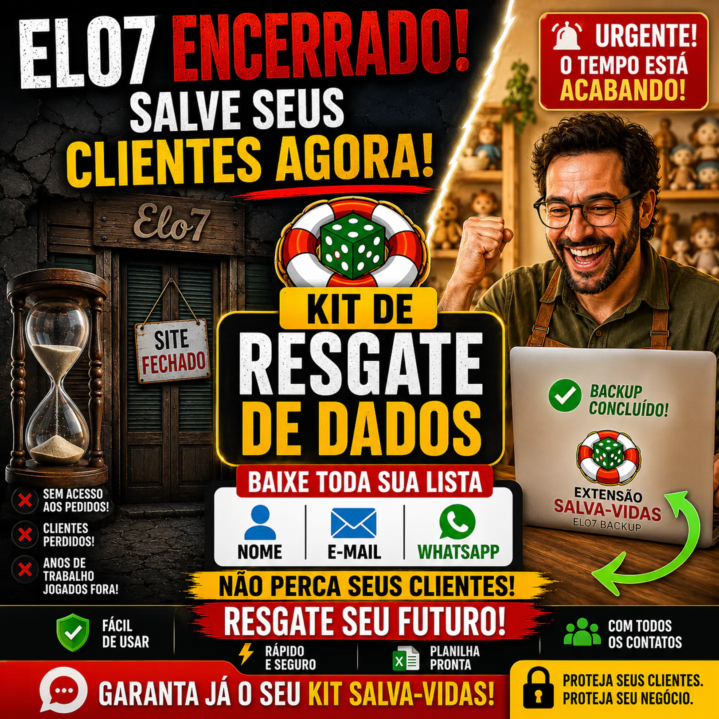 Kit de Resgate de clientes Elo7: Baixe Toda a Sua Lista de Clientes no automático  1