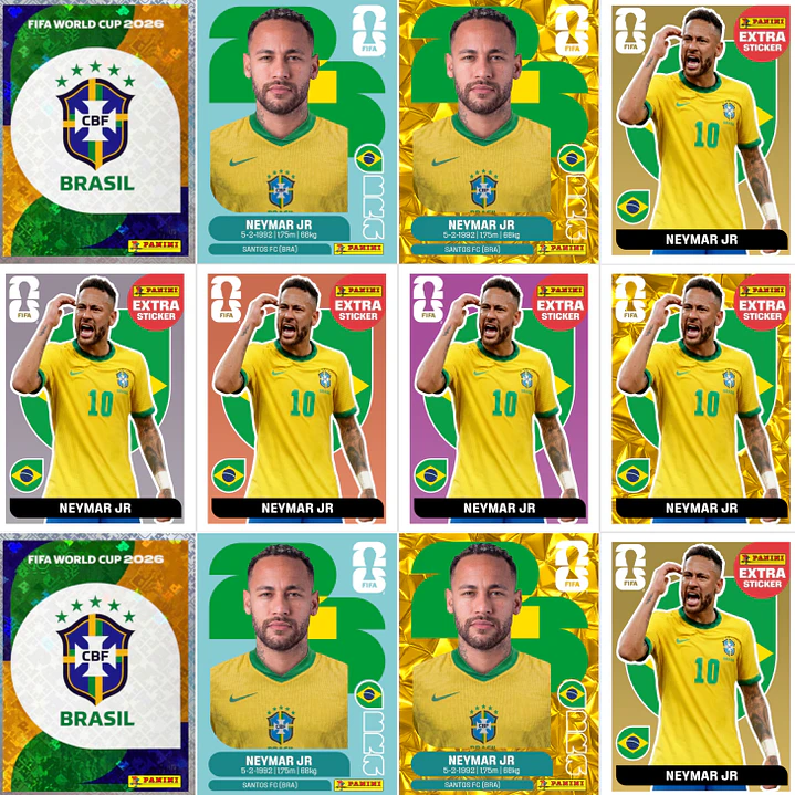 Figurinha Neymar Copa 2026 para Imprimir em PDF - Edição Especial 1