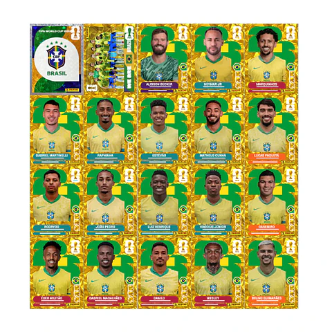 Figurinha Gold Brasil Copa 2026 PDF para Impressão - Download Imediato Versão Especial
