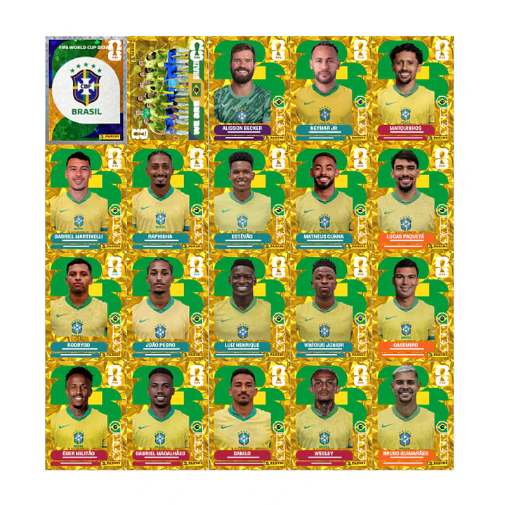 Figurinha Gold Brasil Copa 2026 PDF para Impressão - Download Imediato Versão Especial 1