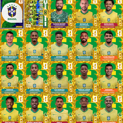 Figurinha Gold Brasil Copa 2026 PDF para Impressão - Download Imediato Versão Especial