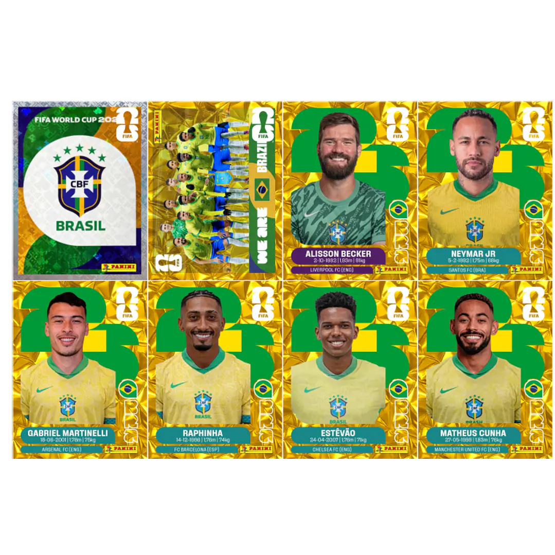 Figurinha Gold Brasil Copa 2026 PDF para Impressão - Download Imediato Versão Especial 4