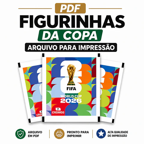 Todas as +900 Figurinhas da Copa 2026 PDF para Imprimir