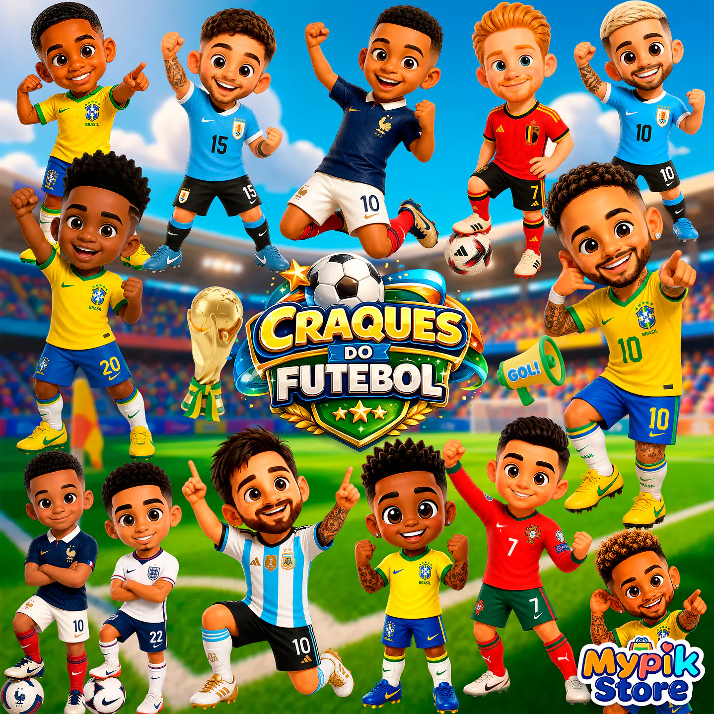 Kit Digital Mascotes Craques das Seleções PNG  2