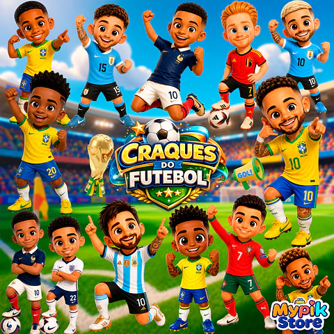 Kit Digital Mascotes Craques das Seleções PNG 