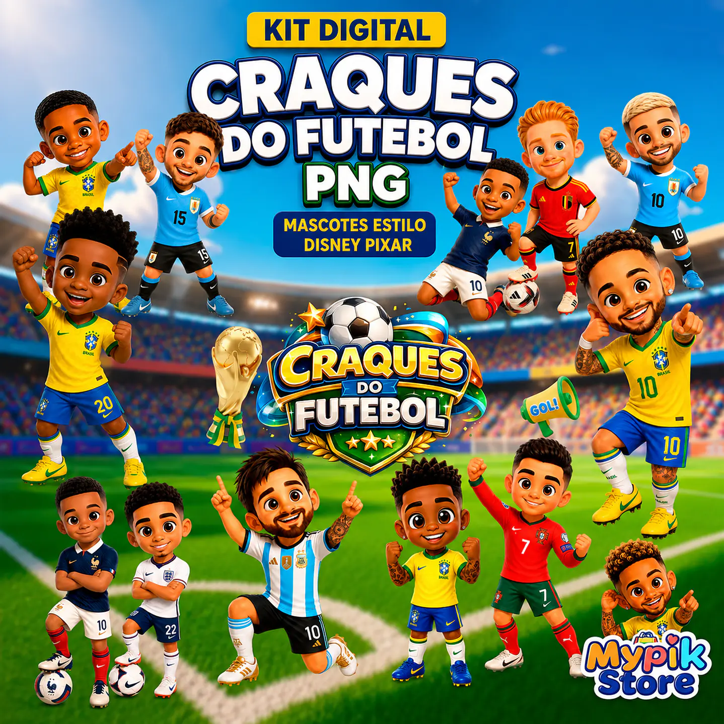 Kit Digital Mascotes Craques das Seleções PNG  4