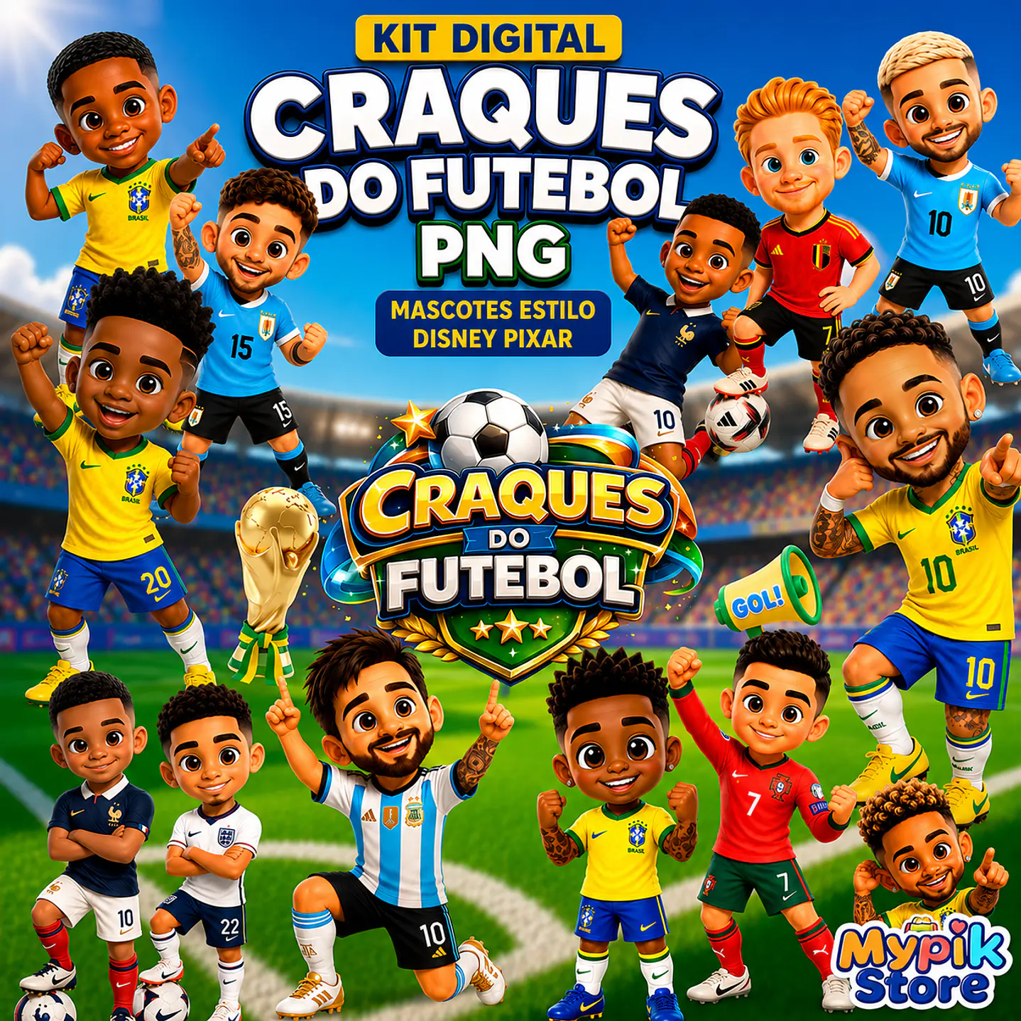 Kit Digital Mascotes Craques das Seleções PNG  1