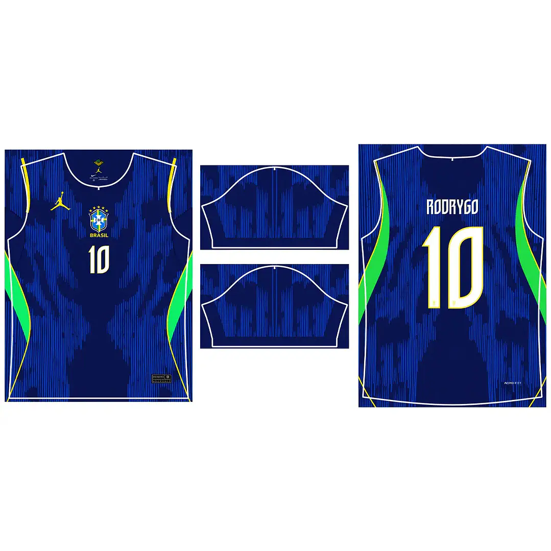 Arte Vetor Camisa Seleção Brasileira Azul Copa 2026 CDR Sublimação  2