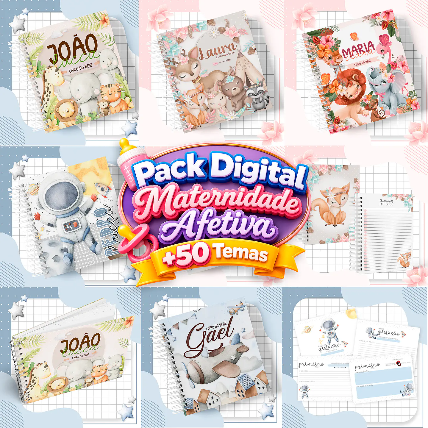 Kit Digital Maternidade Completo +50 Temas 1