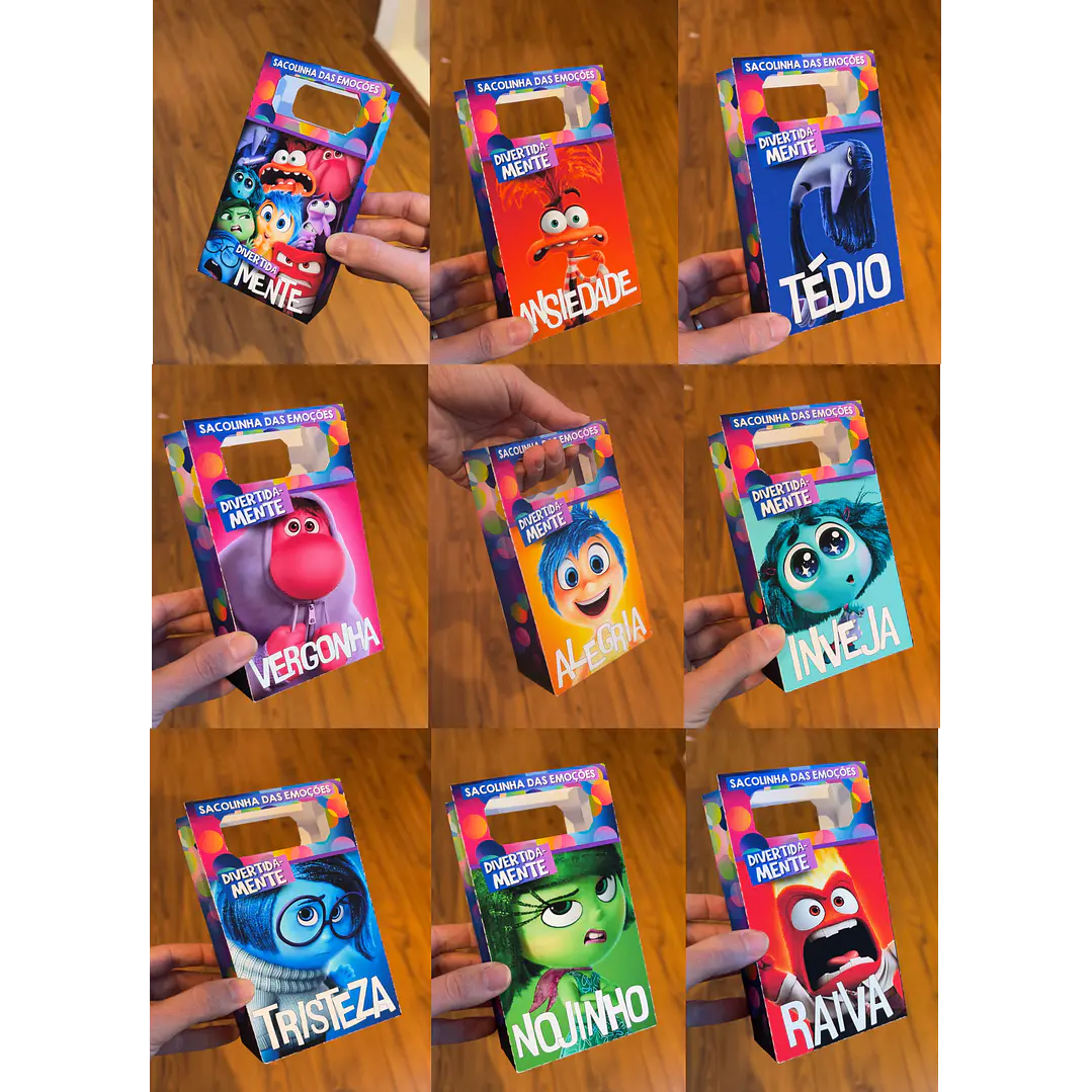 Kit Digital Sacolinhas Divertida Mente PNG para Imprimir 1