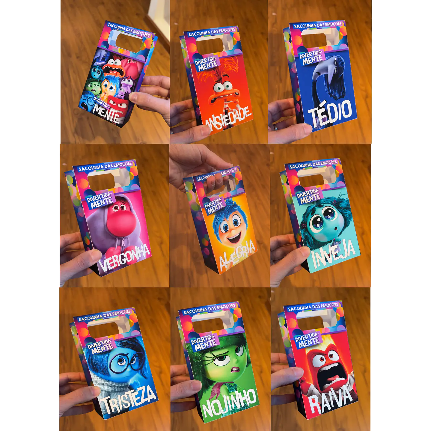Kit Digital Sacolinhas Divertida Mente PNG para Imprimir 1
