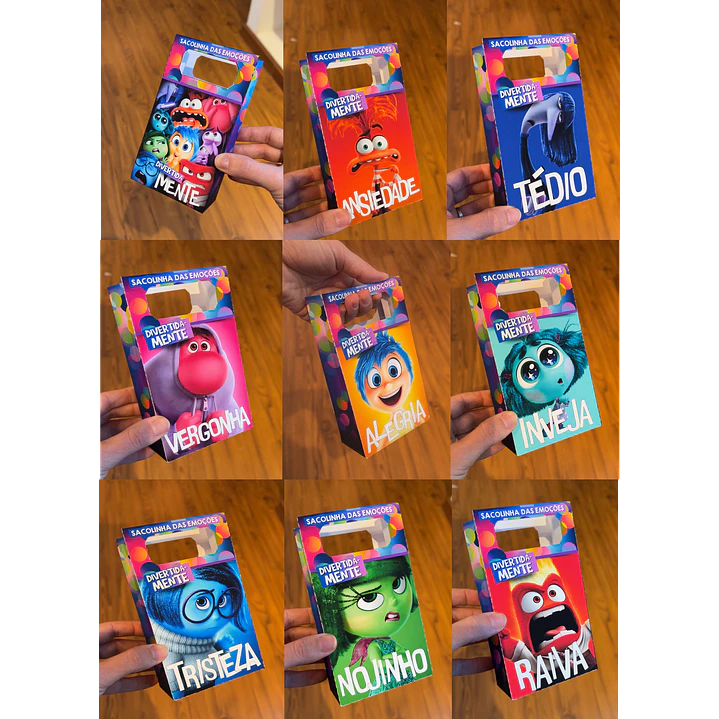 Kit Digital Sacolinhas Divertida Mente PNG para Imprimir 1