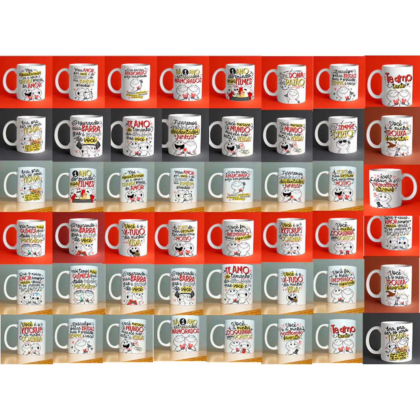 Kit Digital 35 Artes para Canecas Dia dos Namorados PNG 1
