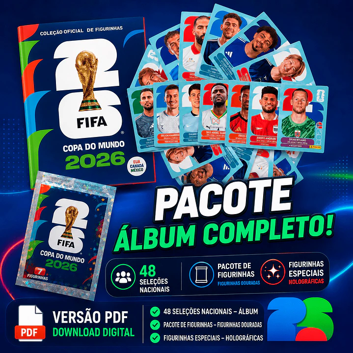Arquivo digital Todas as  Figurinhas Copa 2026 Para Imprimir em PDF 1
