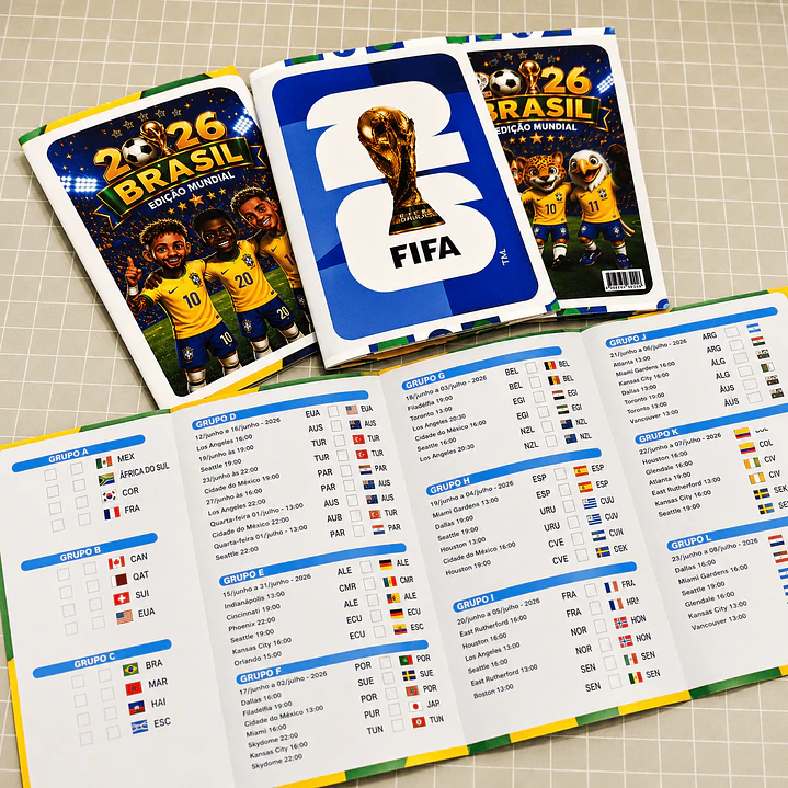 Tabela da Copa 2026 Editável no Canva para Imprimir 1
