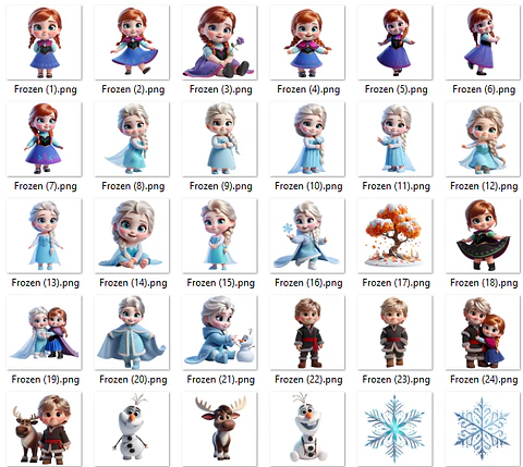 Frozen Baby Kit Digital PNG para Personalizados