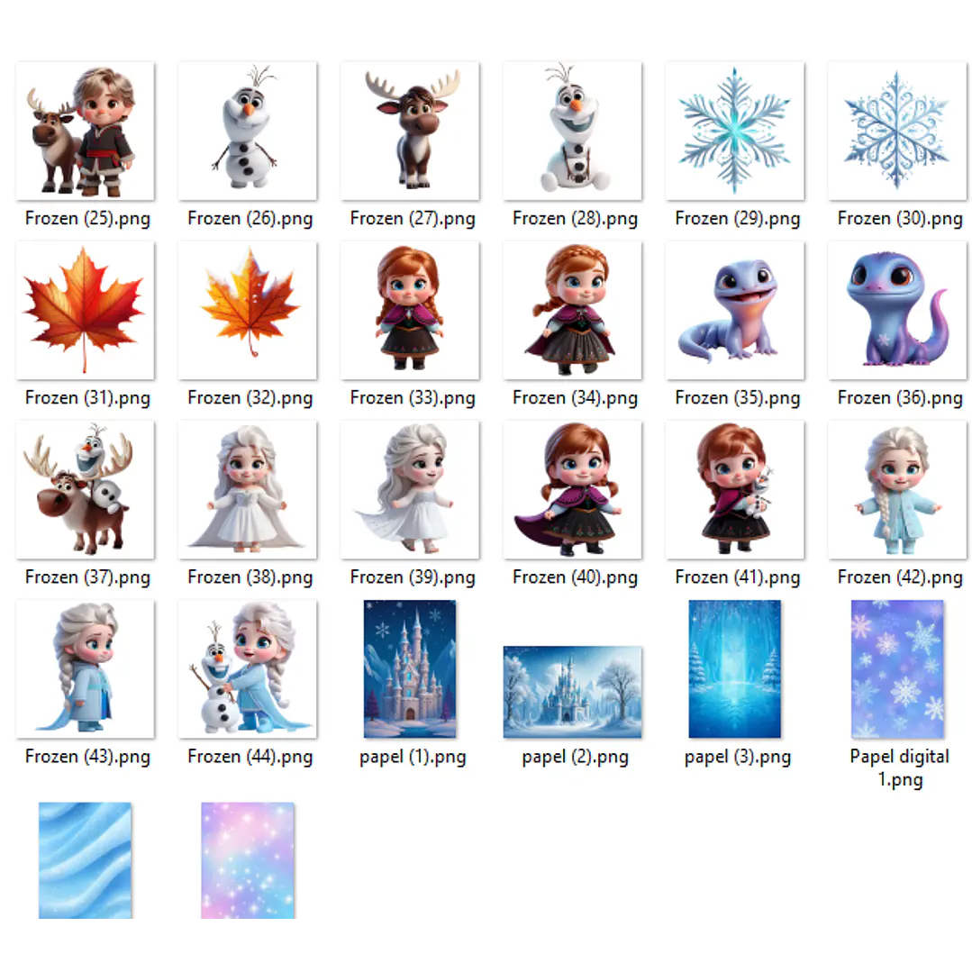 Frozen Baby Kit Digital PNG para Personalizados 3