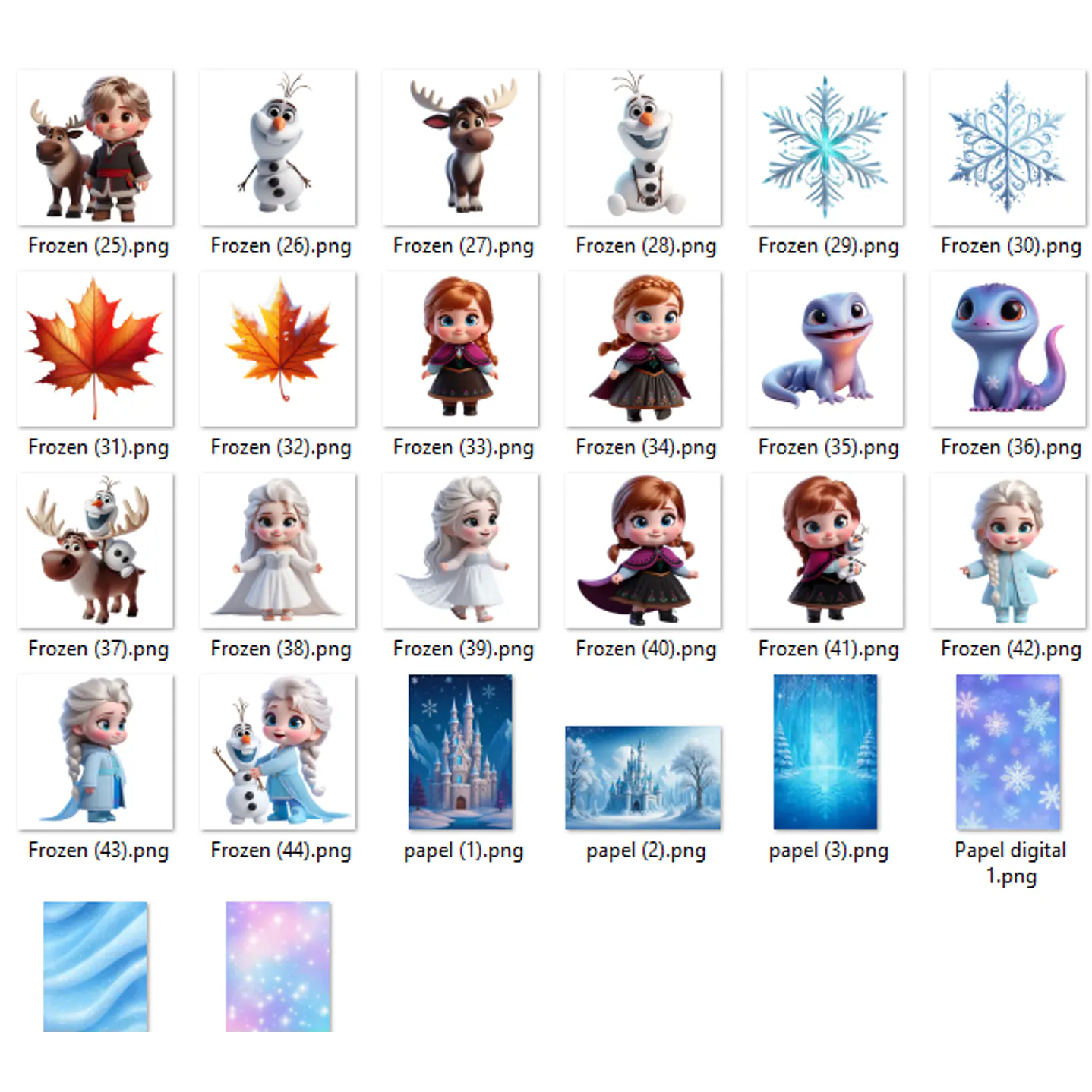 Frozen Baby Kit Digital PNG para Personalizados 3