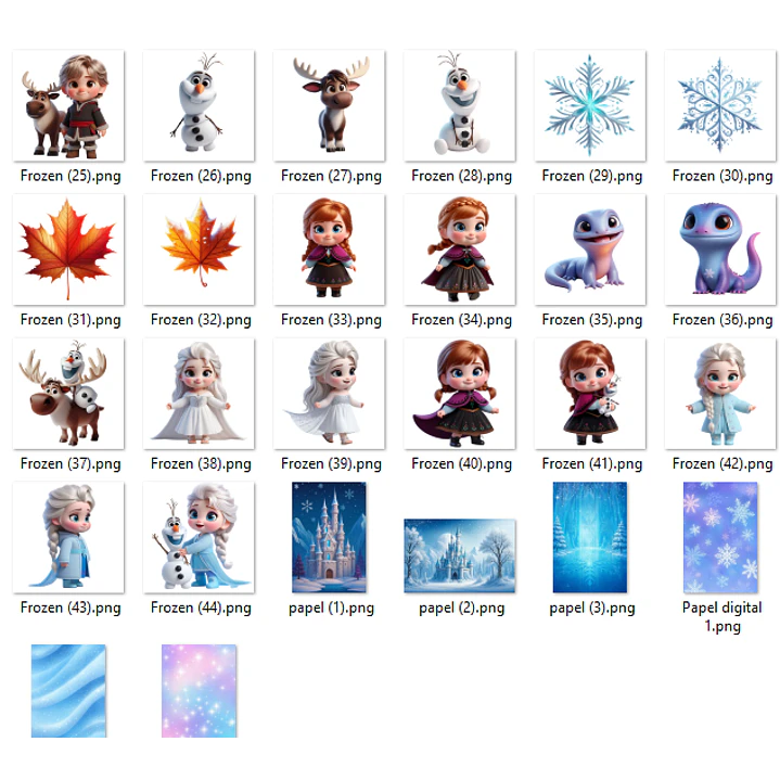 Frozen Baby Kit Digital PNG para Personalizados 3