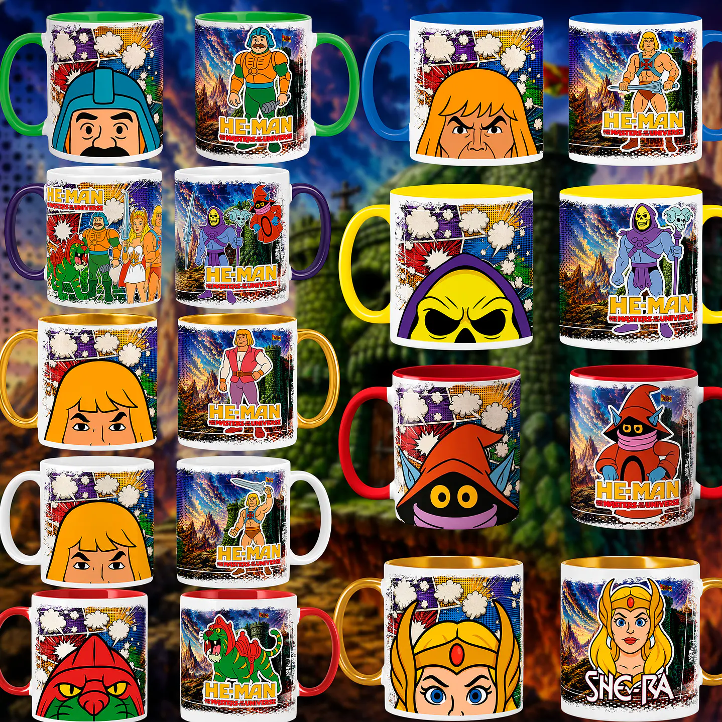 Artes para Canecas He-Man Mestres do Universo - Download Imediato 1