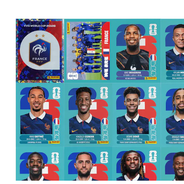 Figurinhas da França Copa 2026 para Imprimir em PDF 2