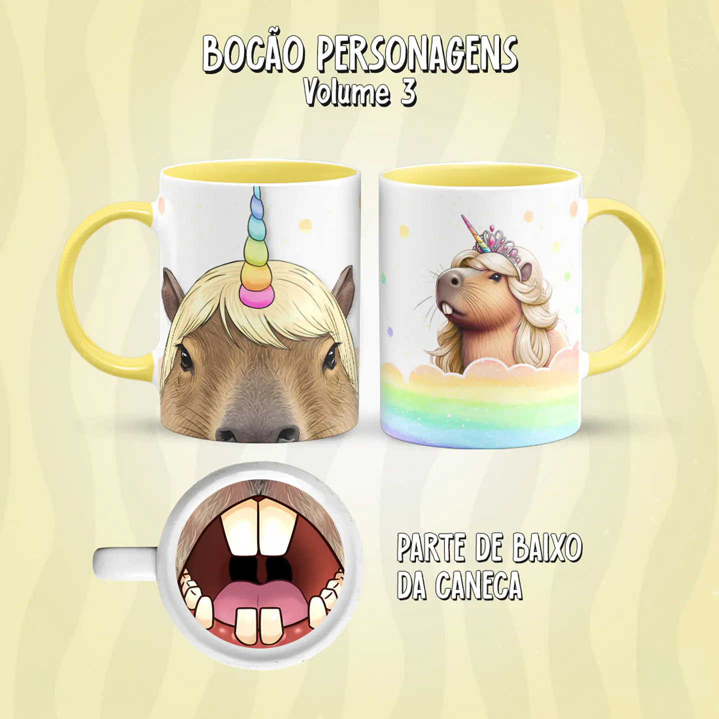 Kit 17 Artes Caneca Boca Personagens PNG 6