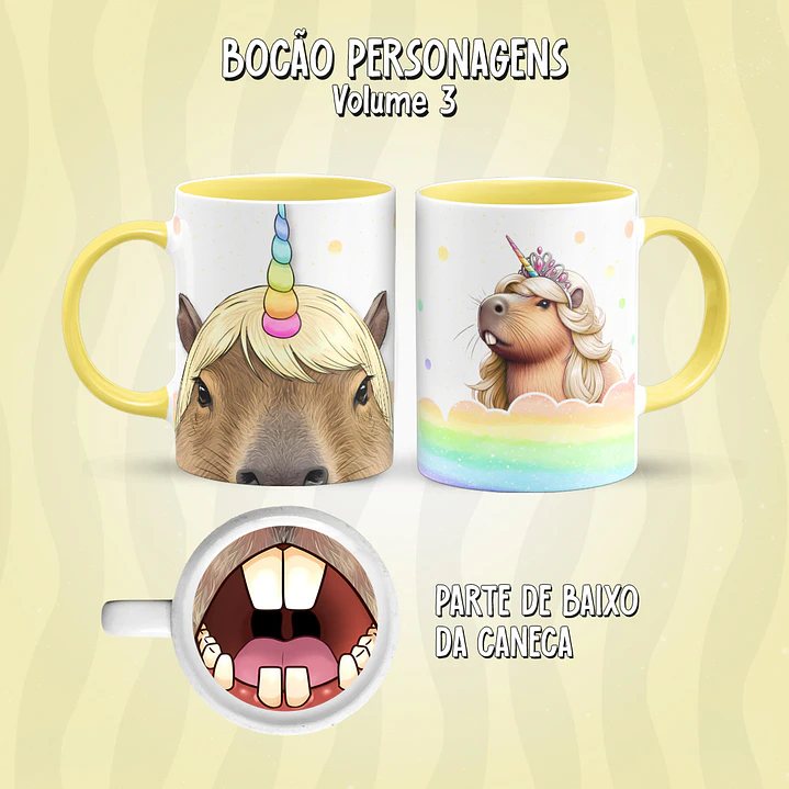 Kit 17 Artes Caneca Boca Personagens PNG 6