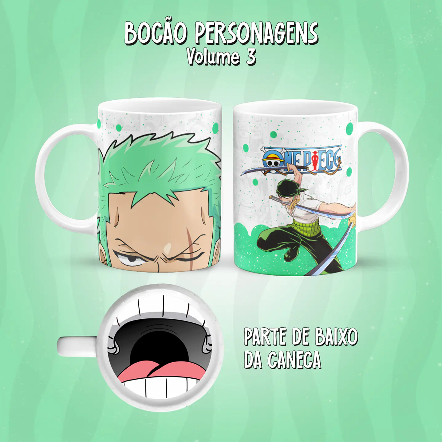 Kit 17 Artes Caneca Boca Personagens PNG 8