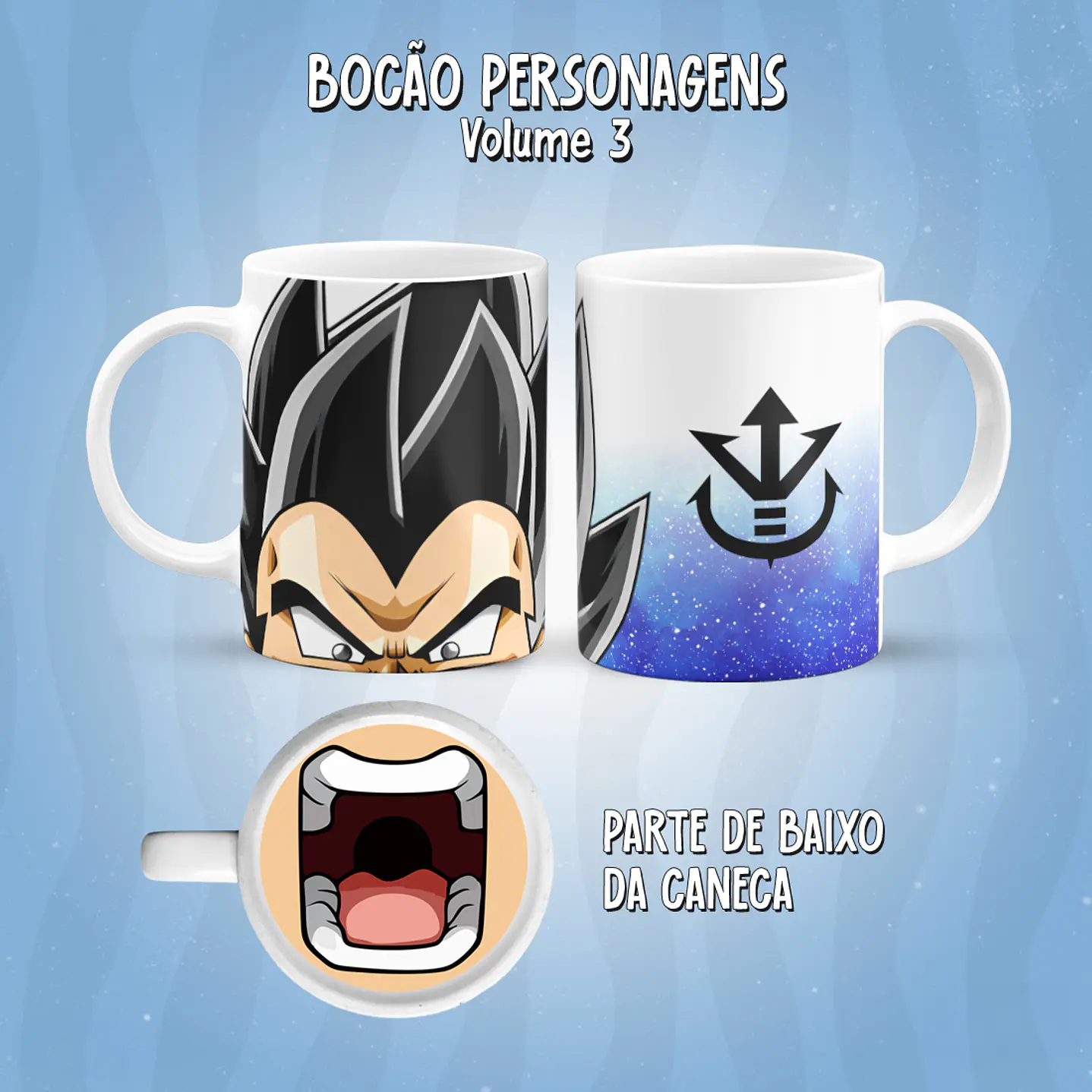 Kit 17 Artes Caneca Boca Personagens PNG 9