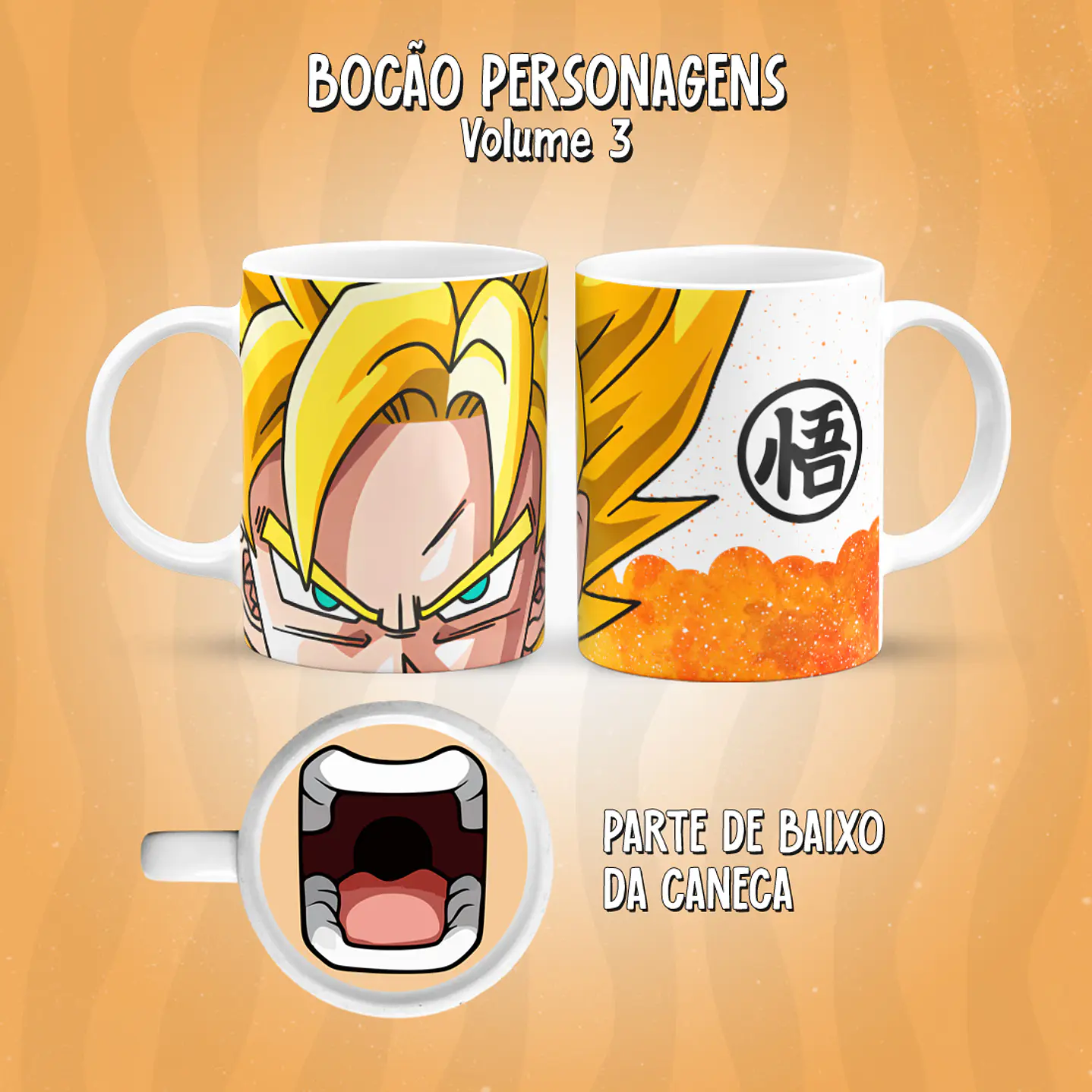 Kit 17 Artes Caneca Boca Personagens PNG 15