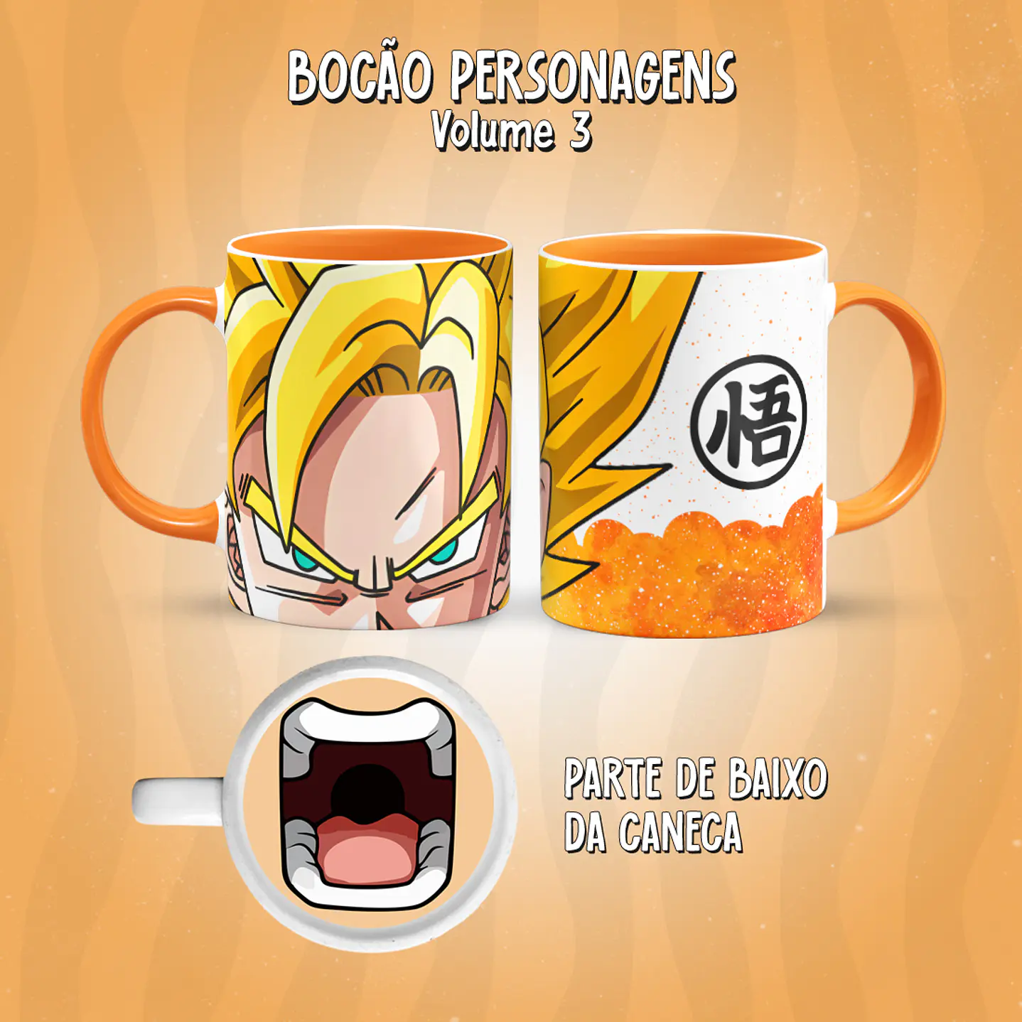 Kit 17 Artes Caneca Boca Personagens PNG 35
