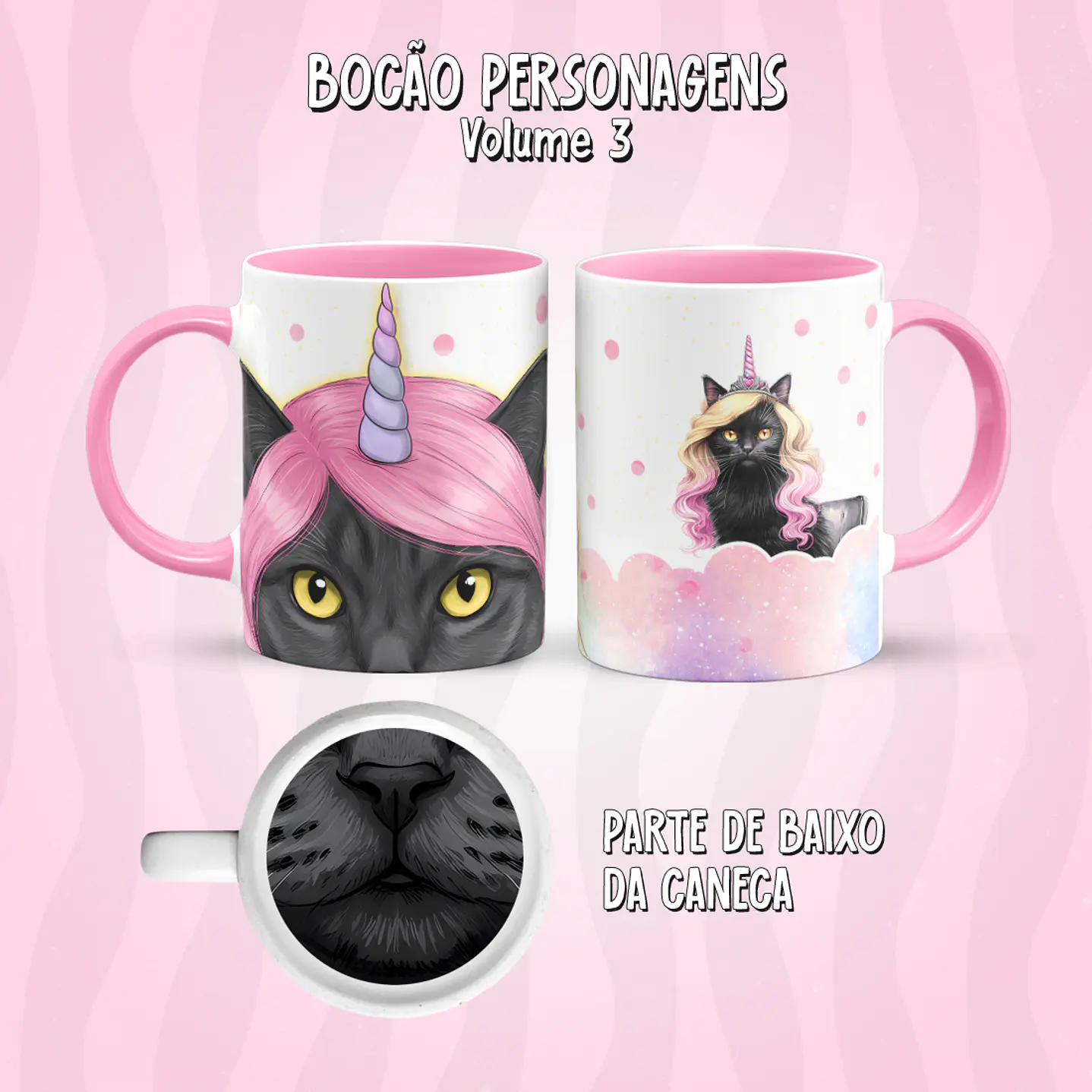 Kit 17 Artes Caneca Boca Personagens PNG 36