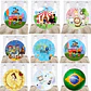 Pack Digital 20 Painéis Redondos para Festa JPG e PDF - Miniatura 1