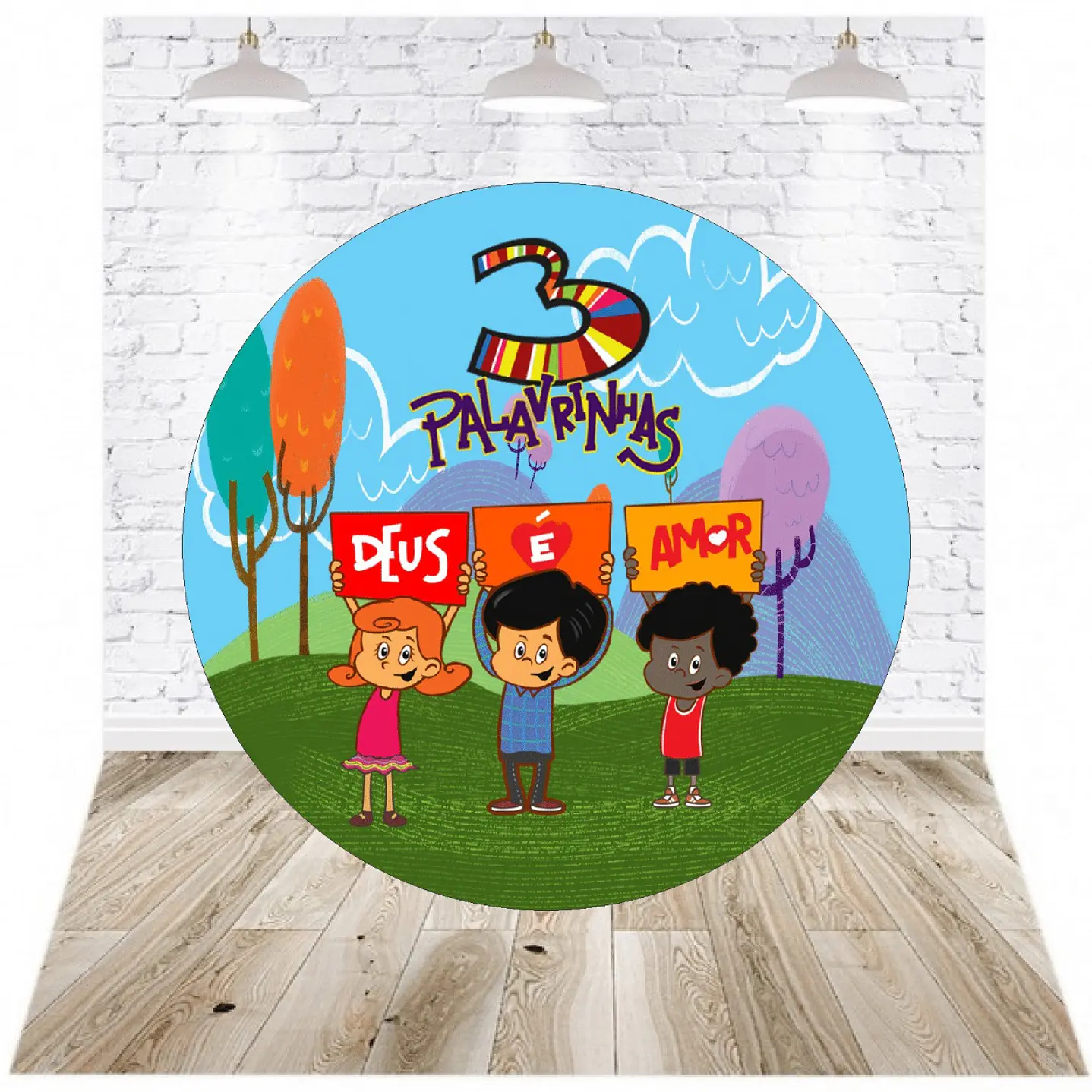 Pack Digital 20 Painéis Redondos para Festa JPG e PDF 11