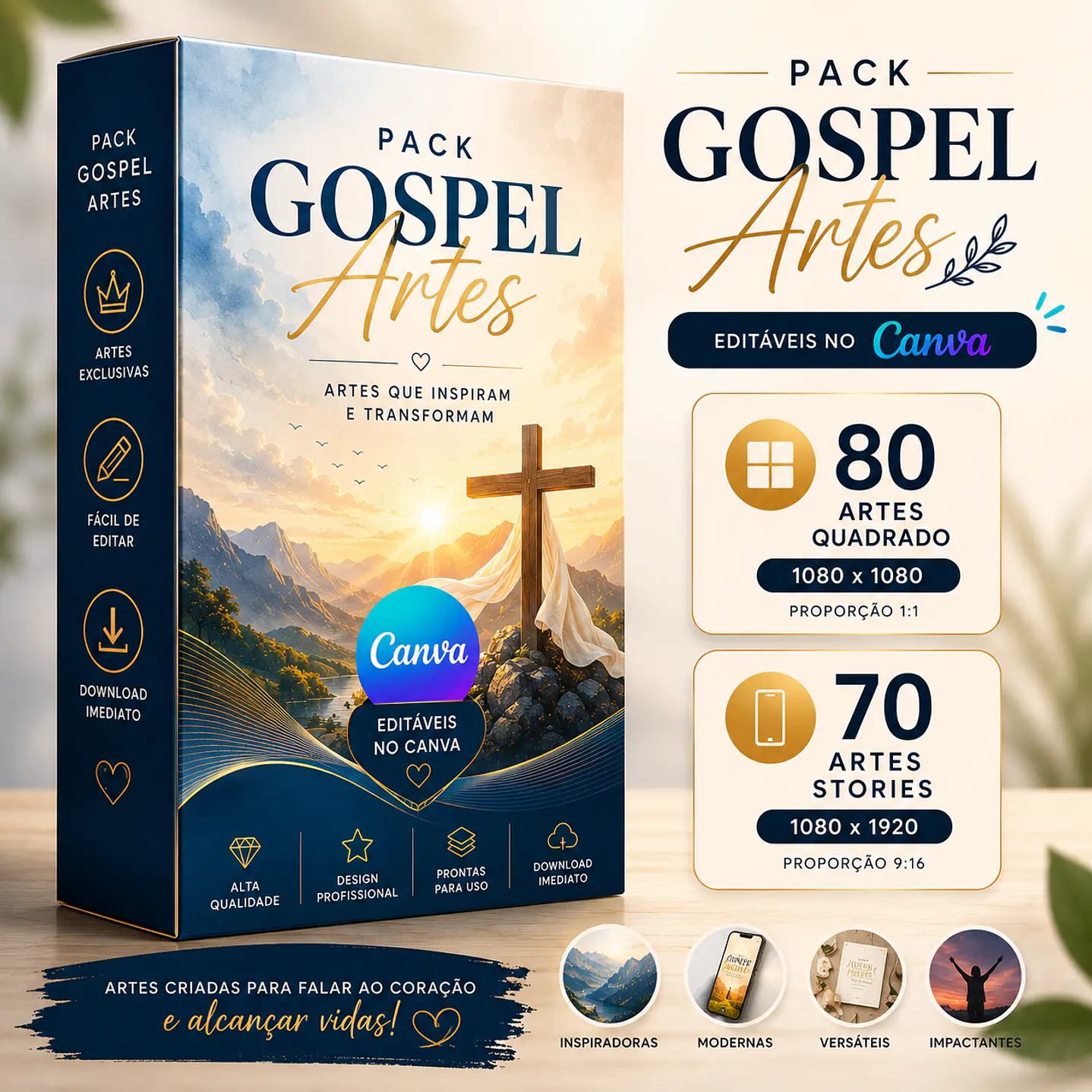 Pack Artes Gospel Canva 150 Artes Editáveis para Igrejas 1