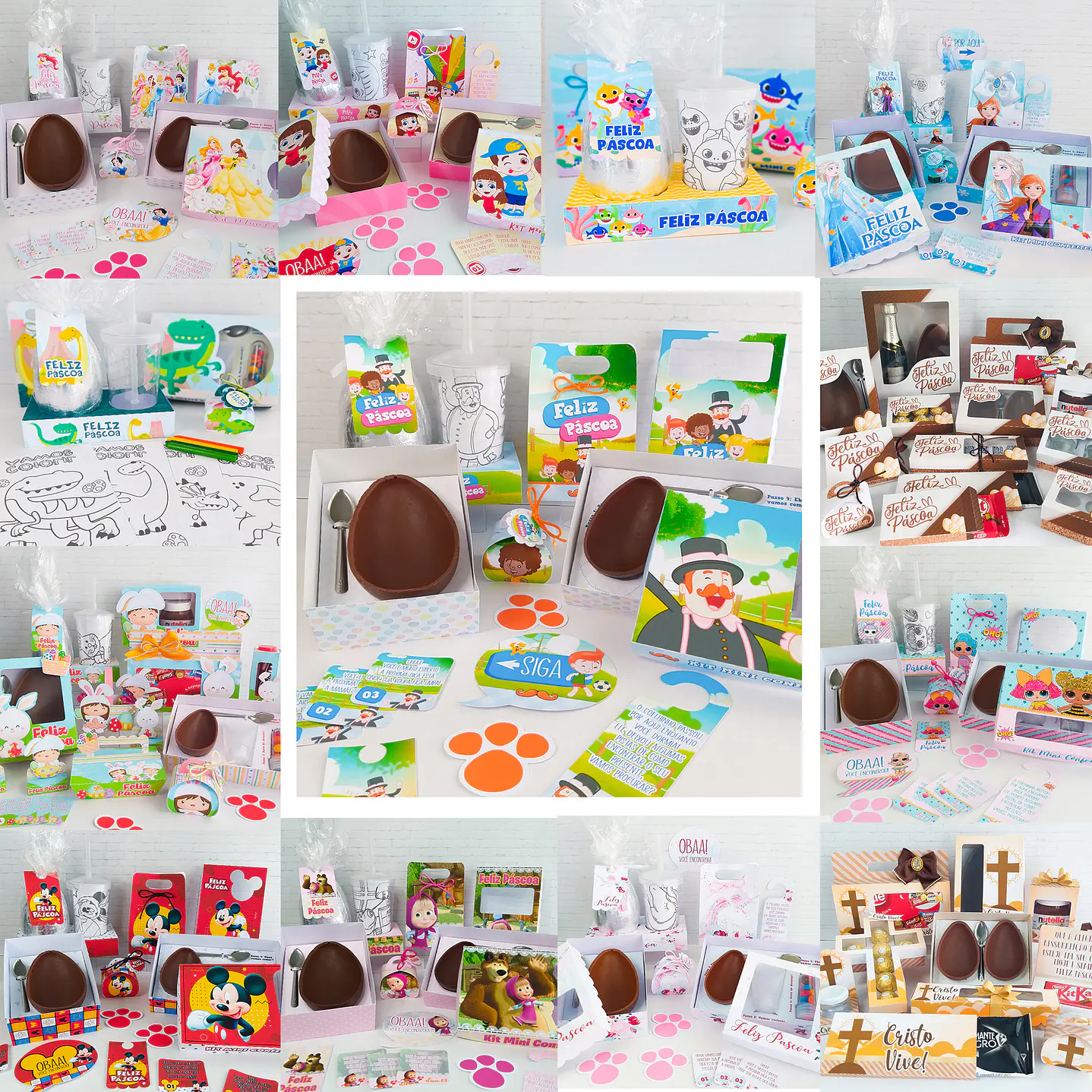 Combo Páscoa 24 Temas Mini confeiteiro, Ovo de Colher e Caça aos Ovos 1