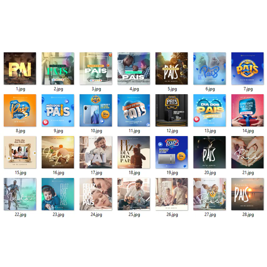 Pack Artes Canva Dia dos Pais - 70 Posts Editáveis 2