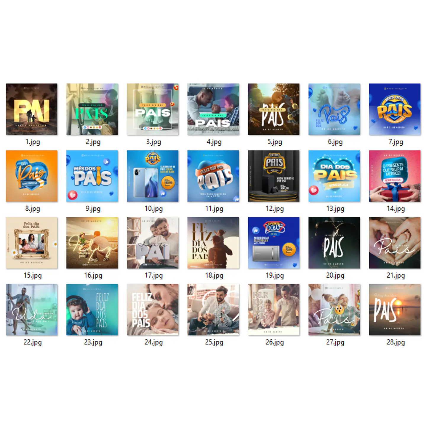 Pack Artes Canva Dia dos Pais - 70 Posts Editáveis 2