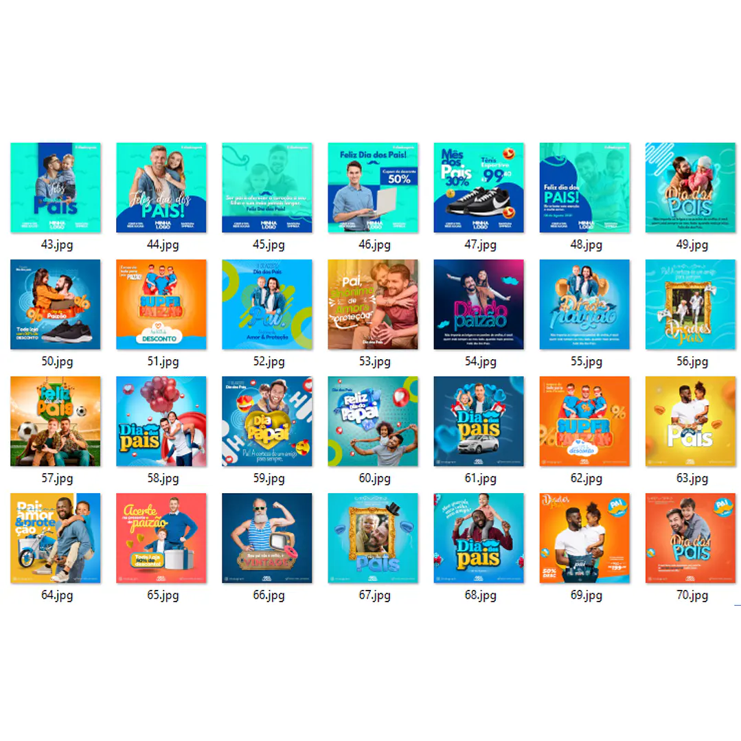 Pack Artes Canva Dia dos Pais - 70 Posts Editáveis 3