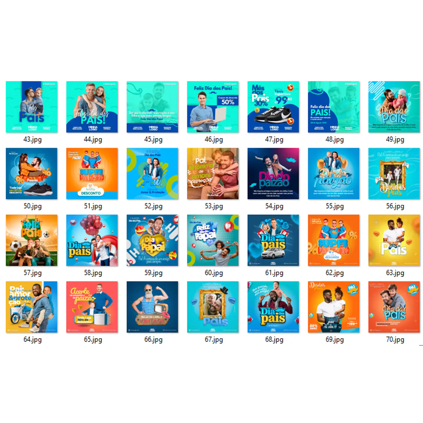 Pack Artes Canva Dia dos Pais - 70 Posts Editáveis 3