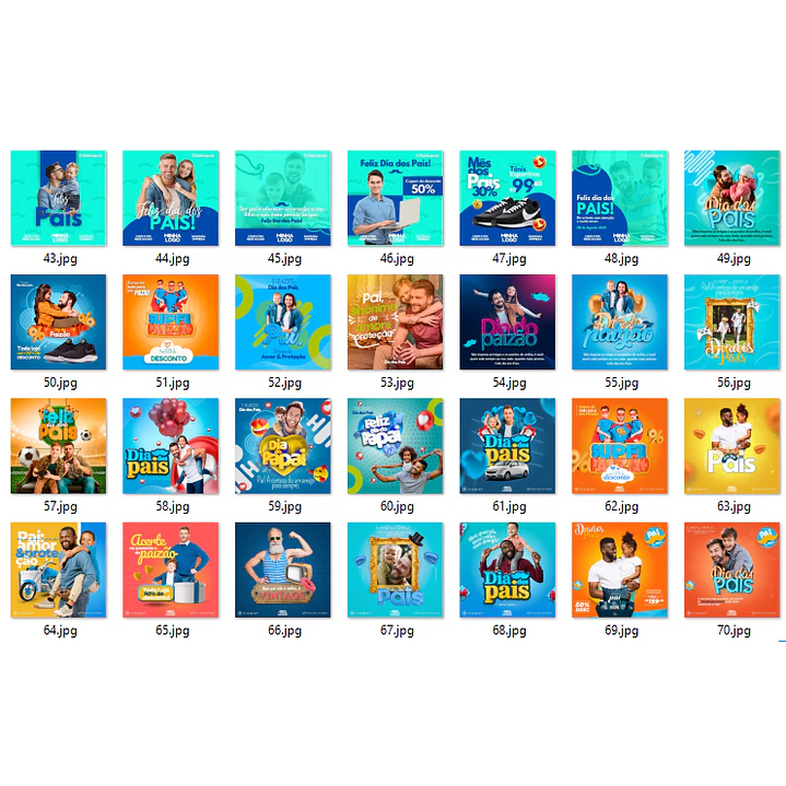 Pack Artes Canva Dia dos Pais - 70 Posts Editáveis 3
