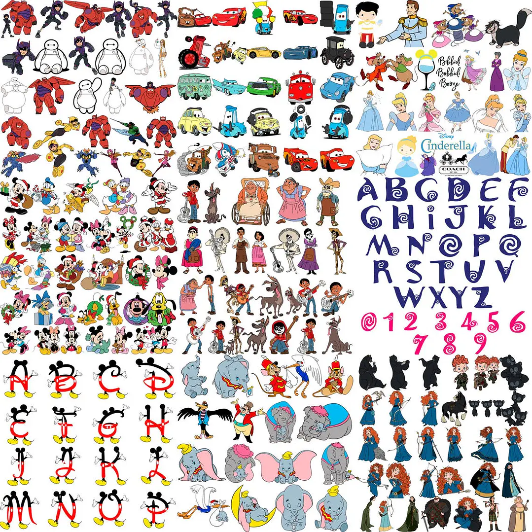 Mega Pacote Disney PNG SVG para Sublimação e Personalizados 2