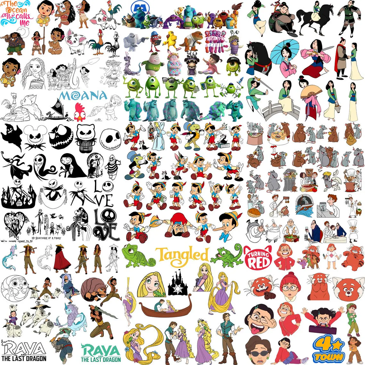 Mega Pacote Disney PNG SVG para Sublimação e Personalizados 17